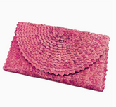 Summer Straw Clutch (pink)